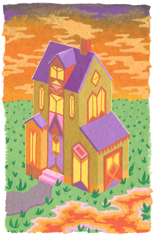 Pastel House - Original Painting