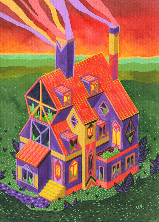 Violet House - Original Painting