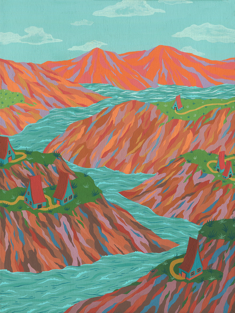 River Through the Painted Hills - Original Painting